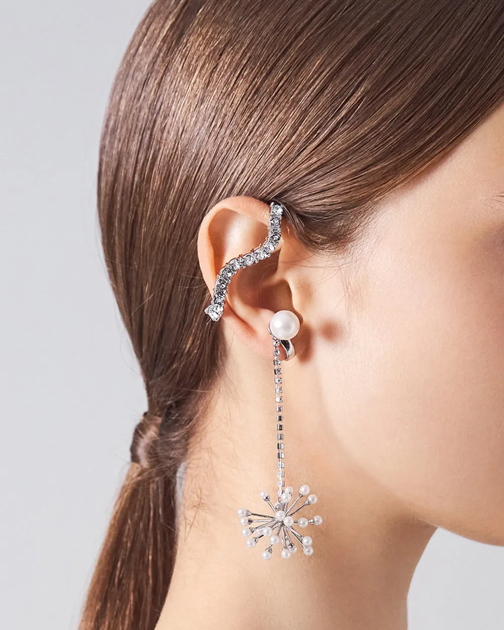 Silver Hanabi Ear Cuffs