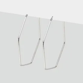 Silver Hexagon Oversized Hoop Earrings