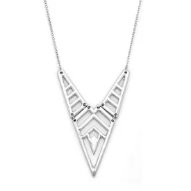 Silver Tone Geometric Necklace