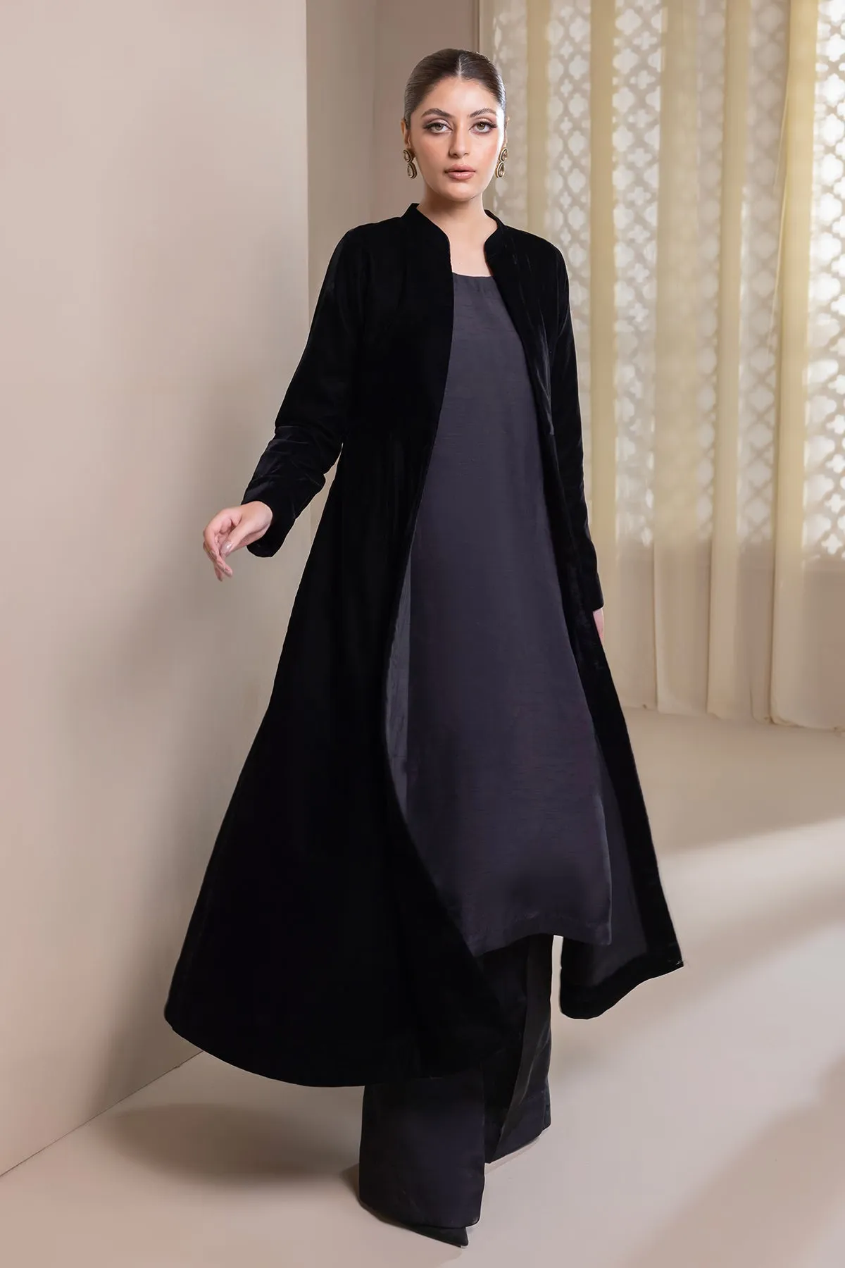 SOLID VELVET GOWN  PR-853