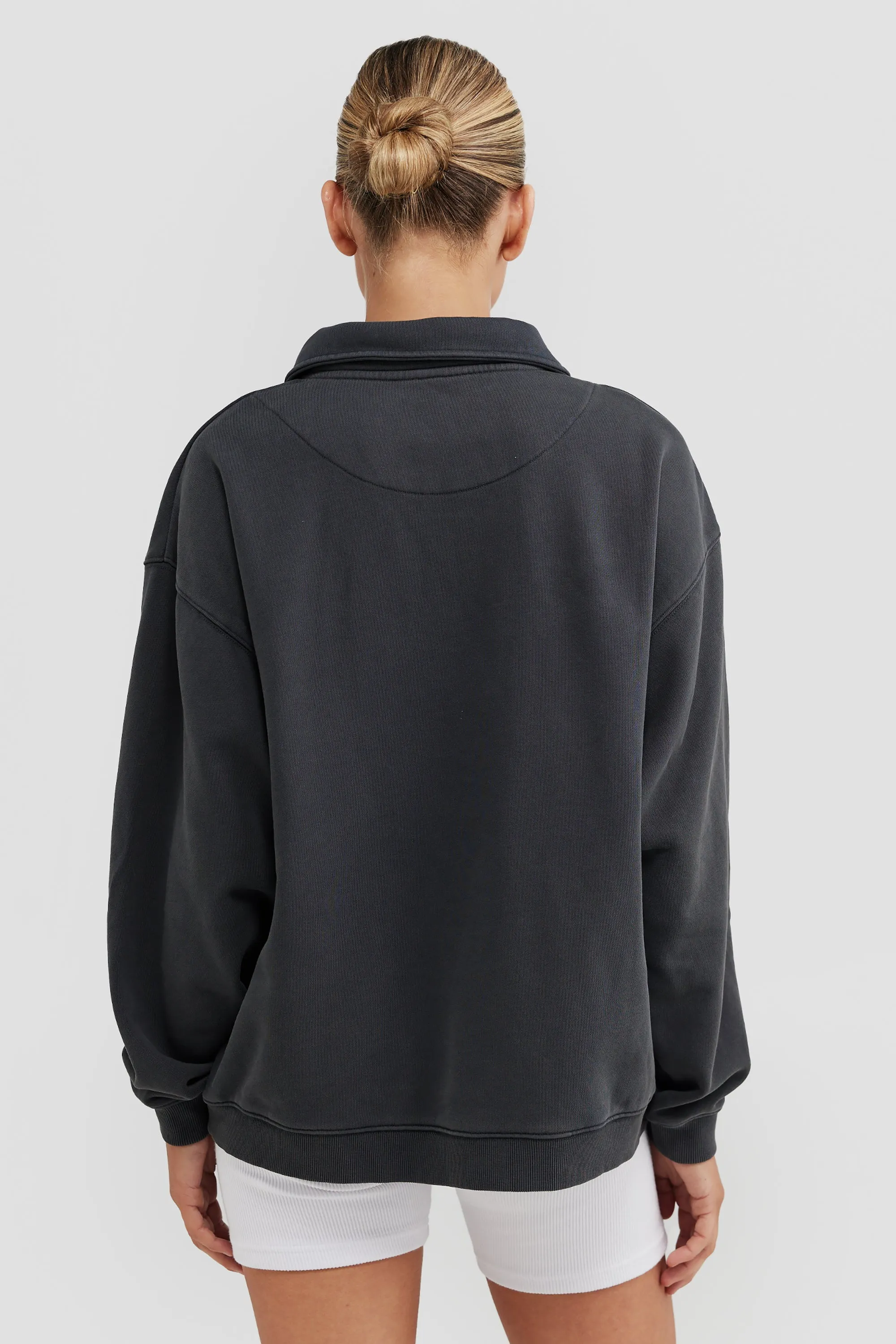 Spencer Logo Quarter Zip Charcoal