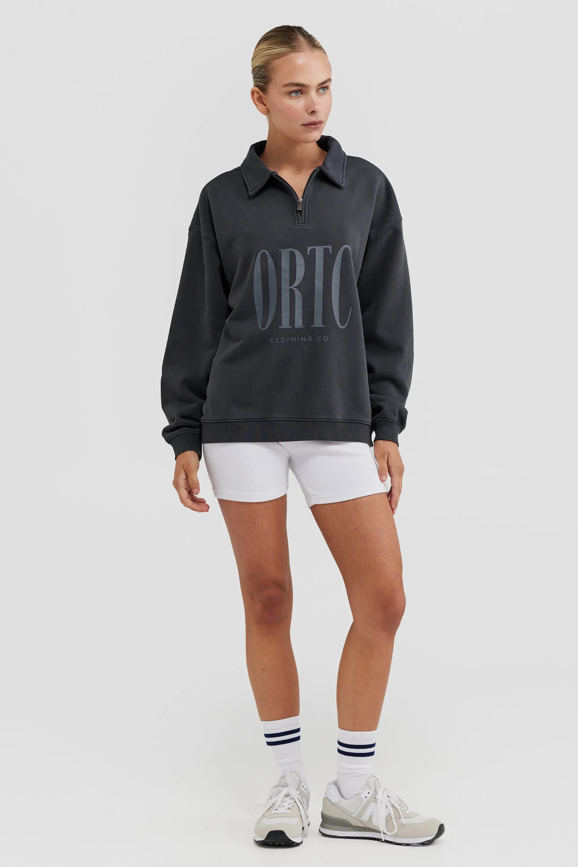 Spencer Logo Quarter Zip Charcoal