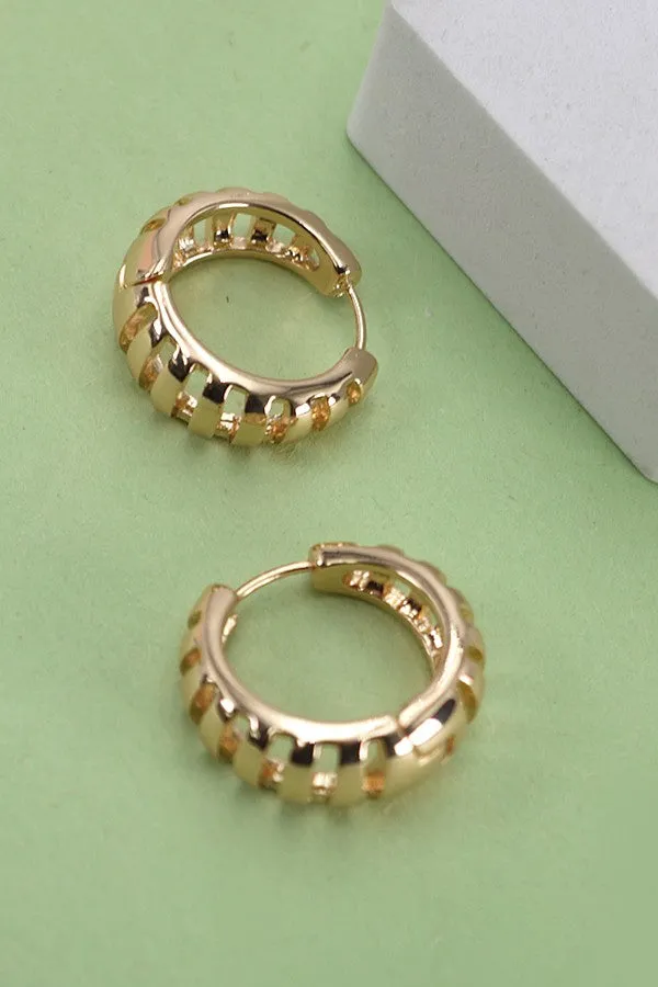 Stripe Cutout Hoop Earrings