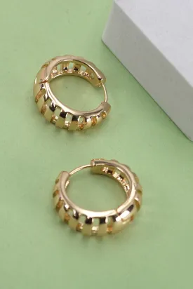 Stripe Cutout Hoop Earrings