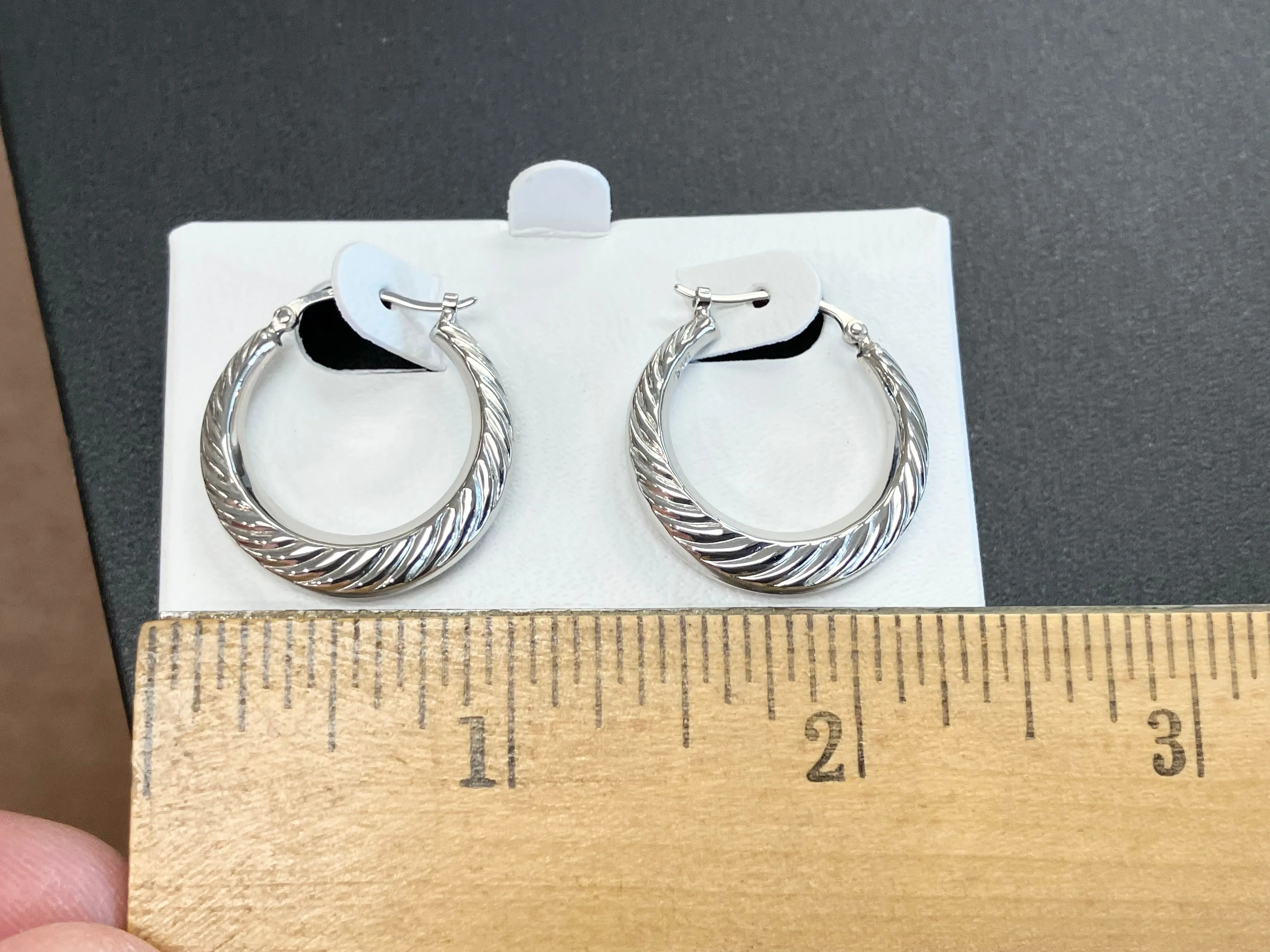 Swirled Shell Silver Hoop Earrings