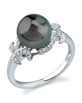 Tahitian South Sea Pearl Crown Jewel Ring