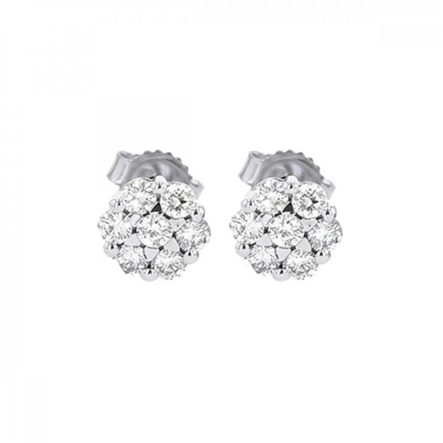 Timeless Round Cut Diamond Cluster Stud Earrings, 0.25 cttw