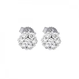 Timeless Round Cut Diamond Cluster Stud Earrings, 0.25 cttw