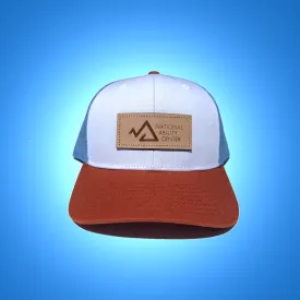 Trucker Hat - White/Blue/Dark Orange