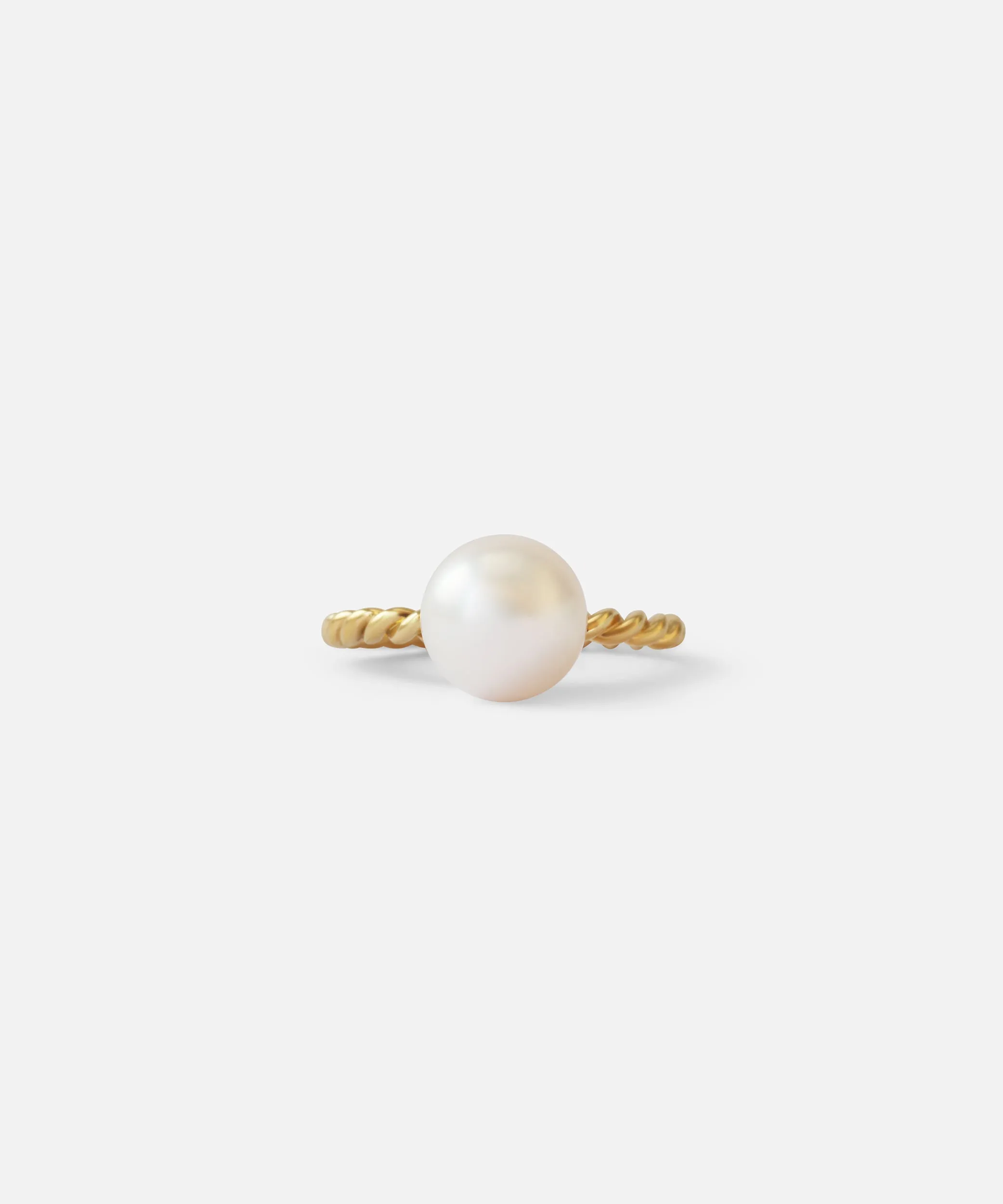 Twisted Band Akoya Pearl Ring