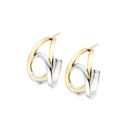 Weave Hoop Earrings - 9kt Gold & Sterling Silver