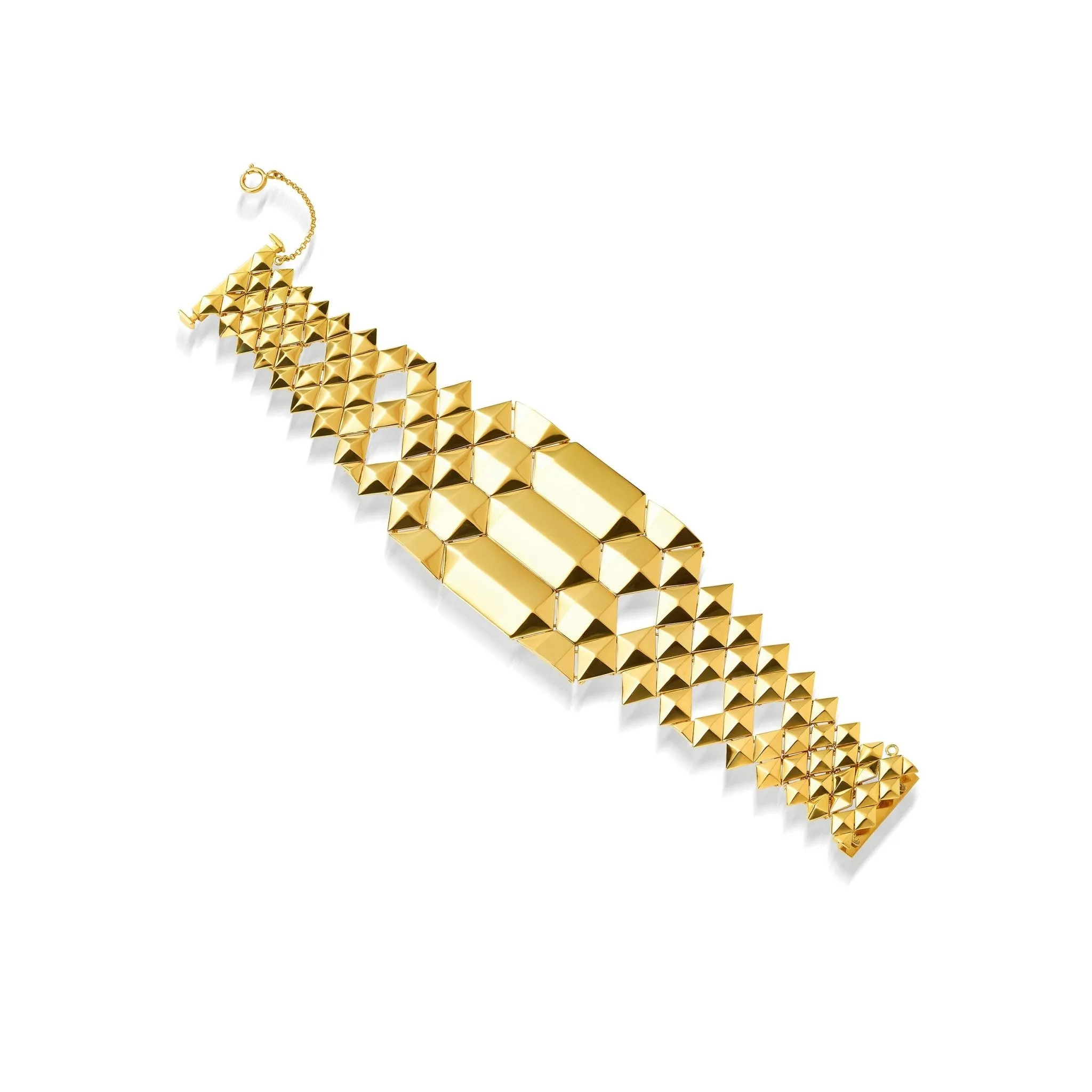 Wide Yellow Gold Python Bracelet